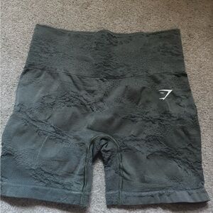 Green Camo Gymshark Biker shorts